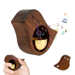 Magnetic Wooden Wind Chime Doorbell Decoration Shopkeepers Bell for Door Opening C Shape for Housewarming Gift Refrigerator Room Garden Restaurant (Black Walnut)Shopkeepers Bell for Door Opening Magnetic Wood Doorbell,Cute Cartoon Bird Design Chimes