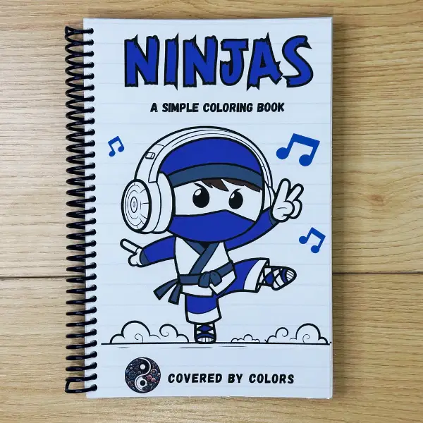 Ninja Bold and Simple Activity Coloring Book Spiral Bound Bold and Easy Coloring Book