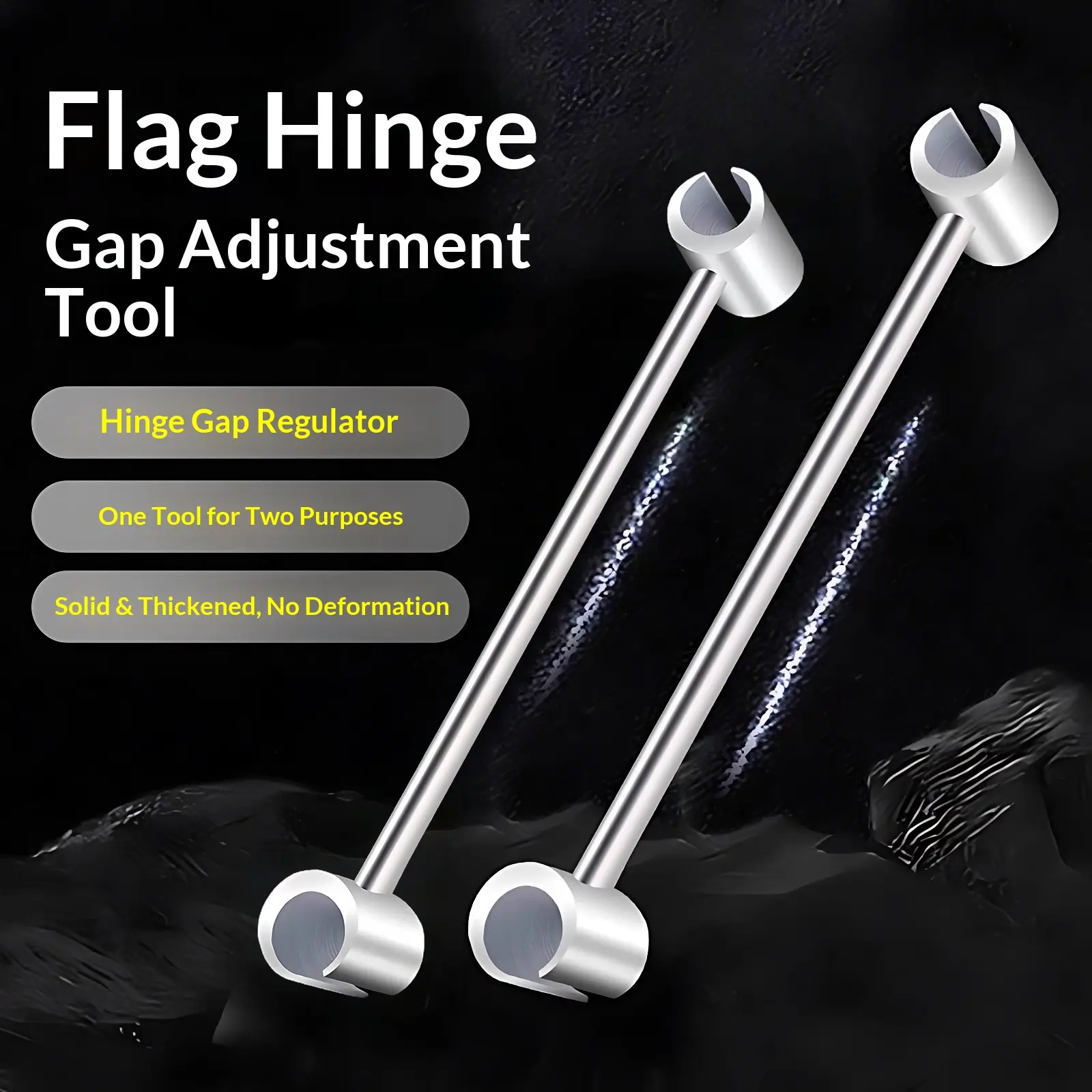Ming Flag-Shaped Hinge Adjustment Jig - Forged Steel Double-Ended Wrench Hand Tool with Lever Handle, Rust-Resistant for Door Gap Repairs