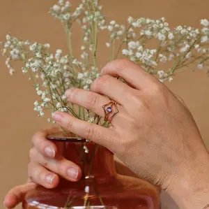 Tanzanite Ring (Set of 3) | December Birth Month Crystal Ring | Natural Crystal Rings