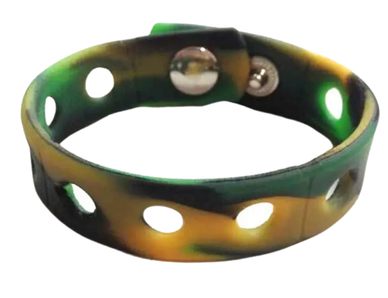 Camouflage Silicone Wristbands for Shoe Charms Sport Bracelets - Military 7" (18cm) or 8" (21cm)