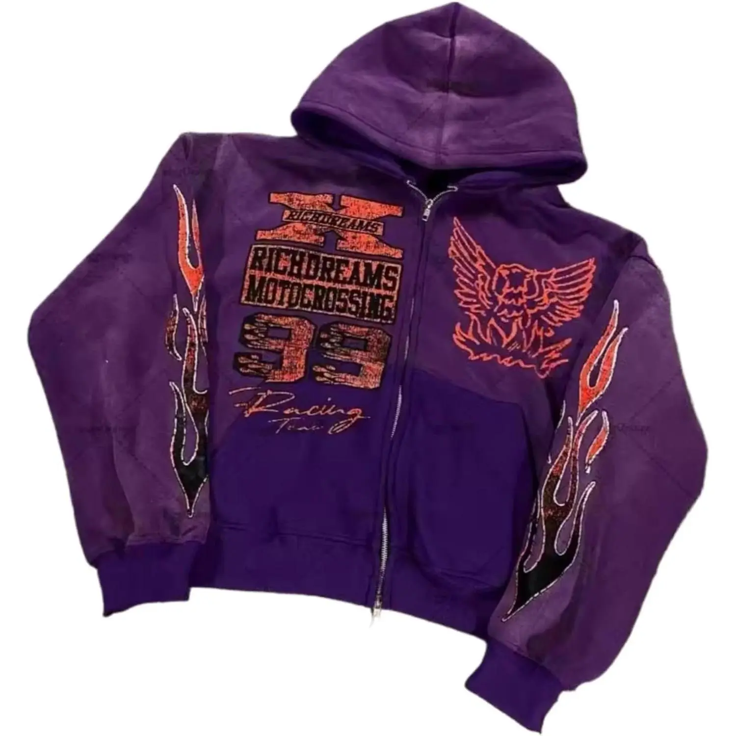 Zip Up Hoodie Grunge Jackets Streetwear Y2k Unisex Emo Vintage 2000s Outerwear Oversized Graphic Hoodies Star Rapper