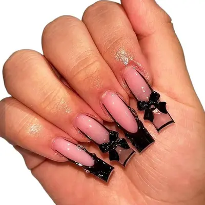 Black Tip Fall Nail Designs TikTok Shop - Main Image