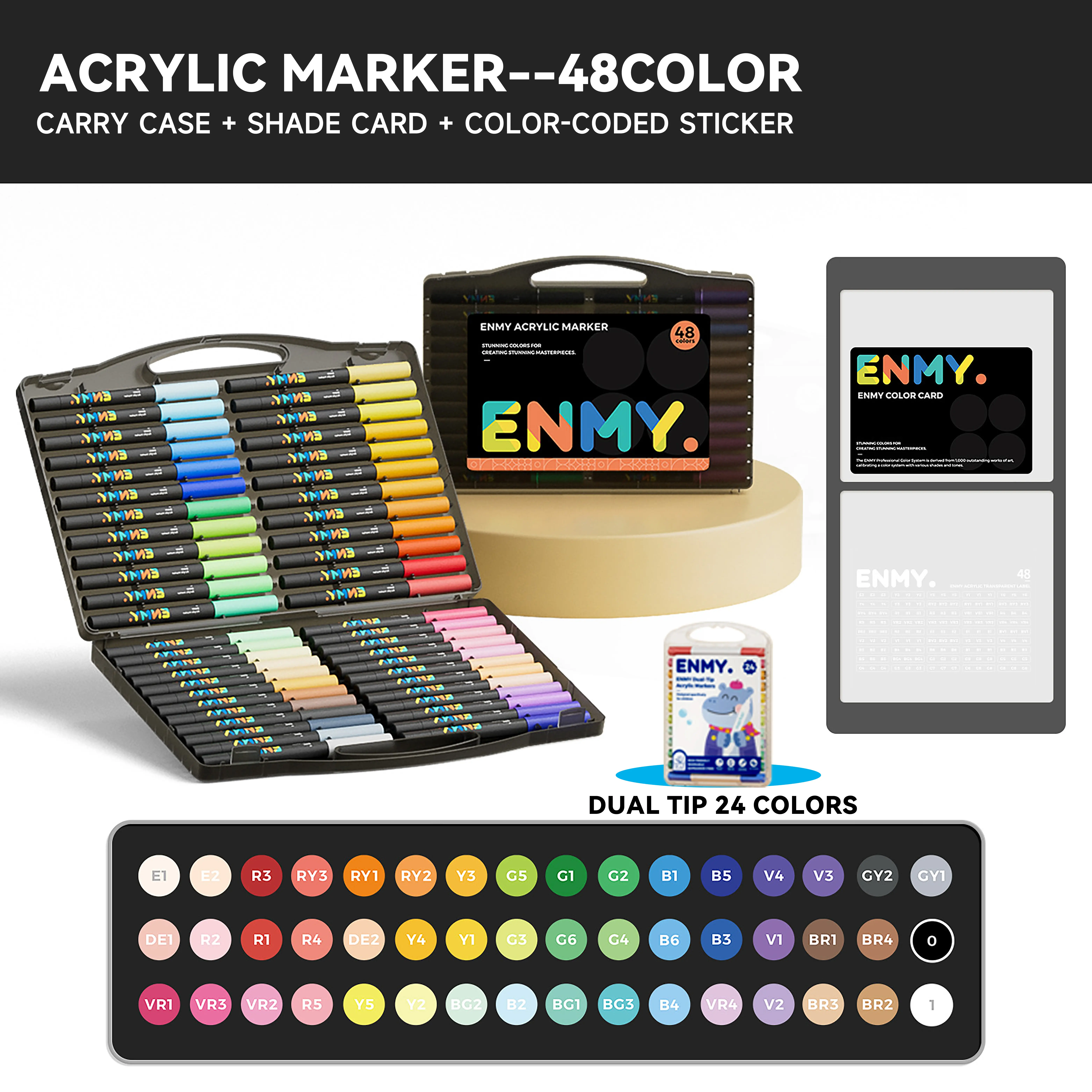 Enmy small black box-48 colors