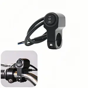 12V-24V Universal Motorcycle Handlebar Switch, 3-Way Waterproof Rocker Push Button Switch, Modified Control Switch for Scooter Electric Bike Tricycle ATV Offroad, LED Spotlight Fog Light Driving Auxiliary Light Replacement car