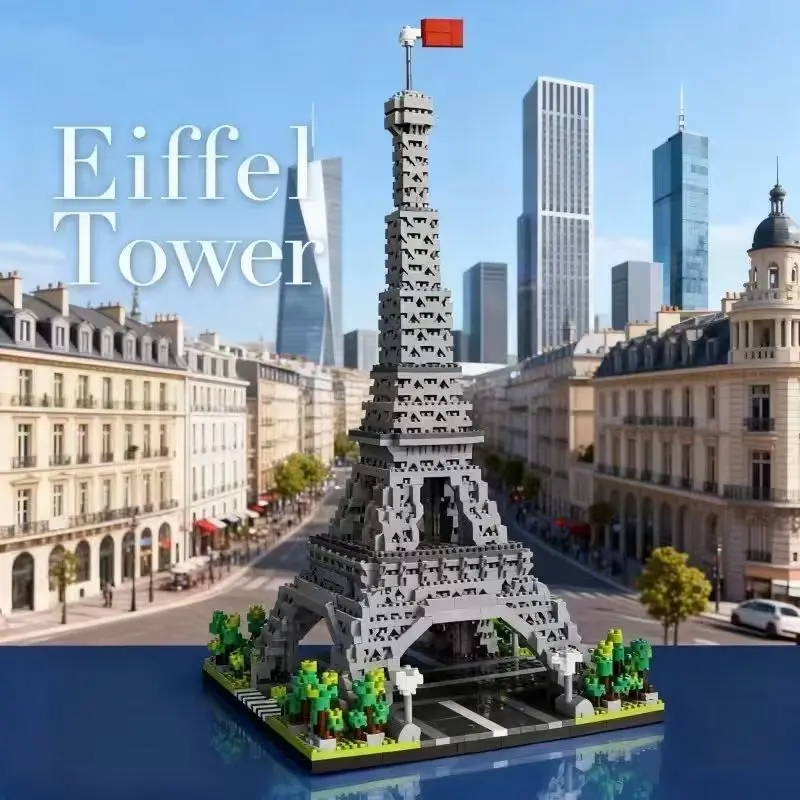 1500+pcs Eiffel Tower Microbead Building Blocks Model, Buildable Blocks Kit, Creative 3D Puzzle Art Collection, Perfect Gift for Halloween Christmas Birthday, Bricks, Diy Building Model, Building Kit, Building Blocks Set, Building Block Sets
