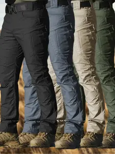 Men's Solid-Color Pocket Zipper Tactical Work Pants Casual, comfortable, and breathable everyday pants All-season men's bottoms Ideal for daily activities, outdoor sports, hiking, fishing, and more