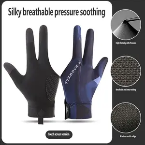 New Indoor Billiard Glove Anti-Slip Wear-Resistant Breathable Three-Finger Snooker Table Tennis Glove for Competition Single Pack Snooker Accessories