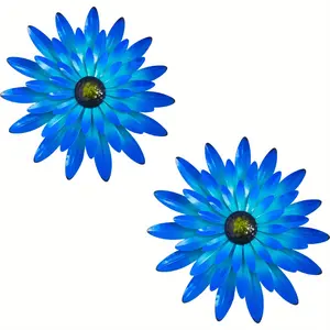 2Pcs, Outdoor Metal Flower Wall Art Garden Decor - Cute Flower Decorations for Patio, Yard - Handcrafted Metal Flower Sculpture for Home and Garden Decor…