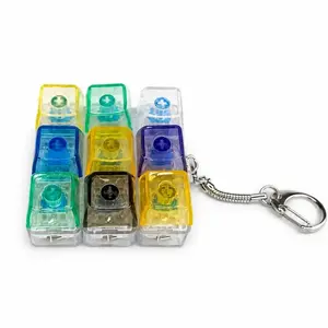 9-Hole Keyboard Fidget Toy for Adults Fidget Keyboard Clicker Toys with LED Lights Keychain Mechanical Keyboard Decompression Button Finger Clicker Toys Stress Relief for Anxiety Decompression