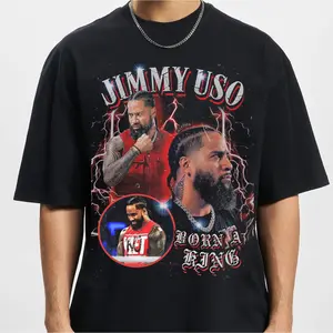 Jimmy Uso Tribal Rhythm Black T-Shirt – Dynamic WWE Superstar Graphic Tee, Unisex Everyday Fit, Ideal for Uso Fans & Collectors
