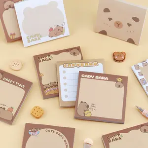 400Pcs Capybara sticky notes, Kawaii shy capybara sticky notes, self-adhesive pads, cute memo notes, 8 packs of 50 notes per pack, student, teacher, child, lady, office, school and learning supplies