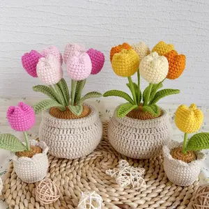 Handmade Tulip Flowerport | Finished Crochet Work | Flower Crochet