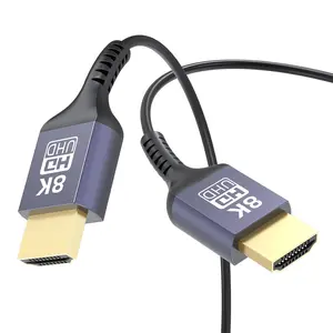 Ultra Thin HDMI  2FT 8K, Short HDMI 2.1  2 Foot Flexible Slim HDMI Cord 48Gbps High Speed 8K@60Hz, 4K@120Hz, 2K@240Hz, 1080P, HDR, eARC for HDTV, , Camera, HDMI