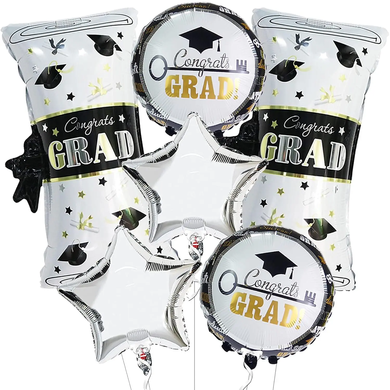 Congrats Grad Graduation Balloons - Large28 Inch Pack Of 6 | Preschool Graduation Balloons | Graduation Mylar Balloons | Congrats Grad Balloons For Kindergarten Graduation Decorations 2023