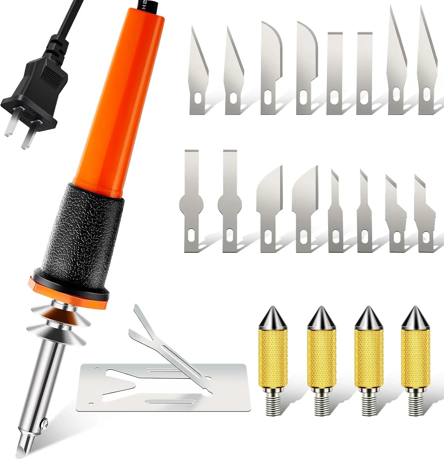 22 Pieces Electric Hot Knife Plastic Cutter Tool, Orange