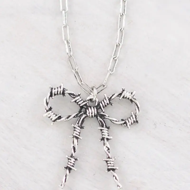 Western Barbed Wire Bow Necklace Western Barbed Wire Bow Necklace