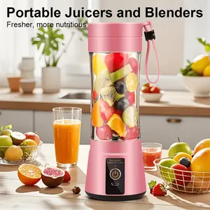 12.85oz Rechargeable Portable Blender Cup, Electric USB Juicer Blender, Mini Blender for Shakes And Smoothies, Juice, 380ml, Six Blades Perfect for Mixing, Easy to Clean, Great for Travel, Office, Picnic - Fresh Juices Anywhere