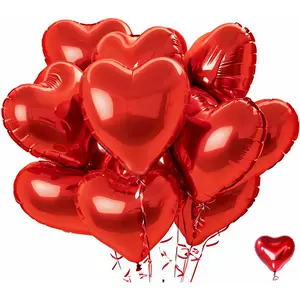 18inch Red Love Heart Shape Foil Balloons Wedding Birthday Party Decorations Aluminum Foil Ballons Air Balls Globos balloon  stack heart balloons