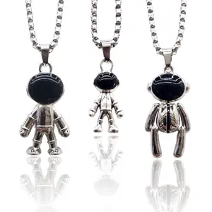 Internet Celebrity Men's Necklace Cute Astronaut Necklace Sweater Chain Alloy Hip-Hop Stainless Steel Necklace