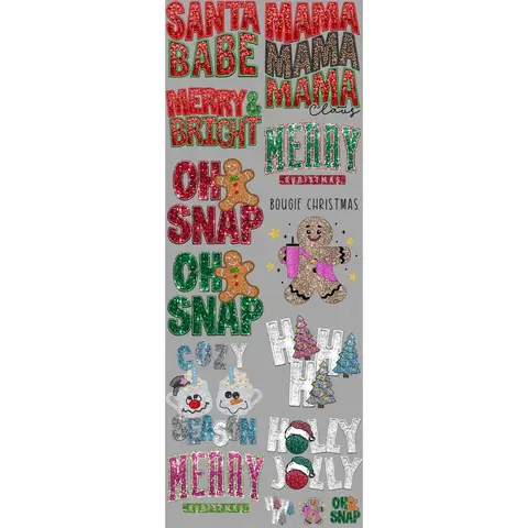 Christmas Sparkles DTF Transfers Gang Sheet 22” wide x 60” long DTF Gang Sheet