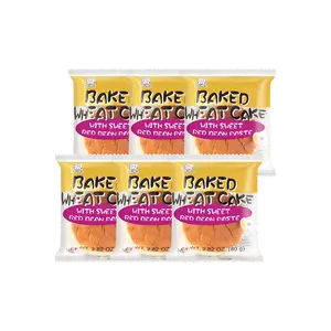 D-PLUS Natural Yeast Bread with Sweet Red Bean Paste - 6 Pieces, 2.82oz