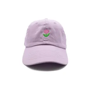 Tiny Tulip Baseball Hat - Adjustable Classic Embroidered Baseball Cap - 100% Cotton Fabric Comfortable Cap