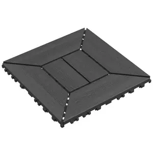 12inch balcony deck tiles, DIY interlocking deck floor tiles, indoor and outdoor floor tiles, easy to install patio tiles, suitable 44PCS dark gray