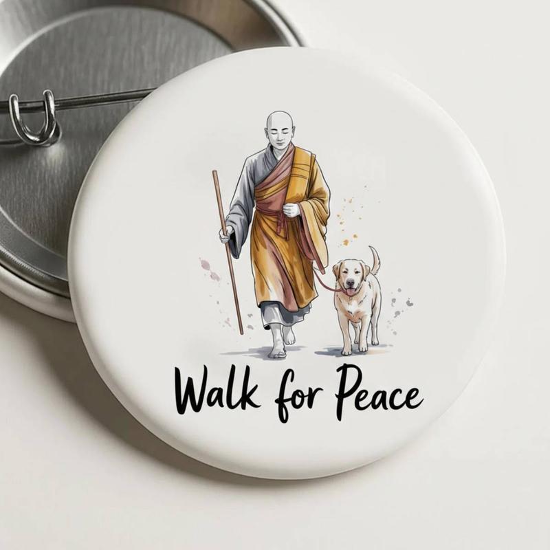 Monks Buddhist Walk For Peace Pin, Spiritual Mindfulness Pin, Meditation Zen Pin, Peace Walk Gift, Aesthetic Pin