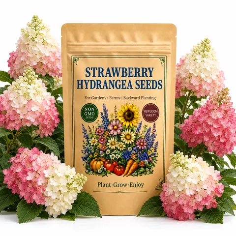 50 Strawberry Hydrangea Seeds for Planting, Panicle Garden Flower Seeds