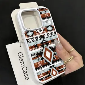 Tribal Geometric Pattern Phone Case， Southwestern Native American Style for iPhone 17 16 15 14 13 12 11 Plus Pro Max， Unique Gift.