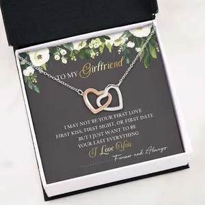 Girlfriend Necklace, Future Wife Necklace, Girlfriend Necklace Gifts From Boyfriend “ To My Girlfriend I Love You, romantic gift, engagement present, meaningful jewelry, LED gift box, anniversary surprise