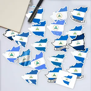 Stickers Pack 20 Pcs Nicaragua Colorful Flag Water Map Vinyl Luggage Bike Waterproof Guitar Car Bumper Skateboard Laptop Aesthetic Bottle