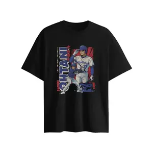 Ohtani Dodgers Anime Style Men's T Shirts Funny Tee Shirt Short Sleeve O Neck T-Shirts 100% Cotton Plus Size Clothes