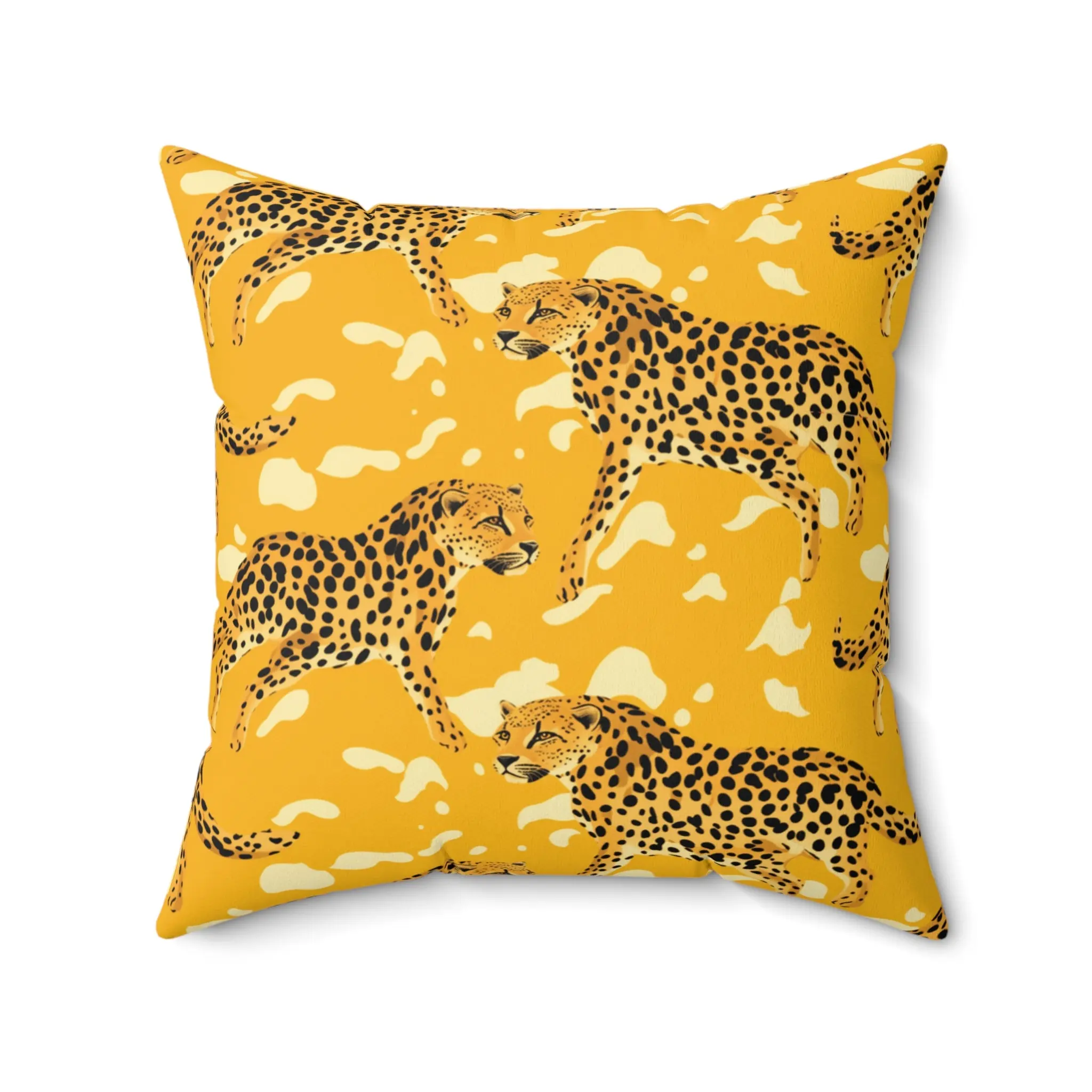 Gold Cheetah Square Pillow