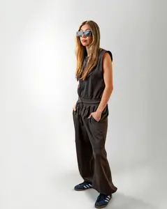 The Palm Play Jumpsuit - Charcoal