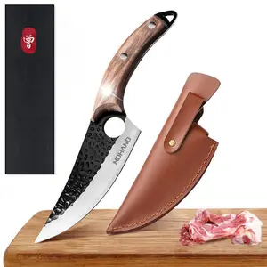 Kitchen Knife Japanese Chef Knife Boning Knife Ungradede for Meat Cutting with Sheath and Gift Box for Home, Outdoor, Camping