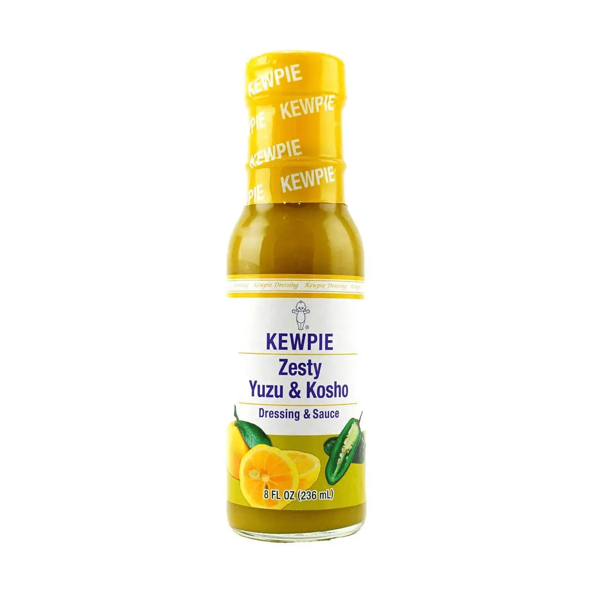 KEWPIE Japanese Yuzu Pepper Salad Dressing 236ml - Zesty Citrus & Spicy Kick for Salads, Marinades, and Dips