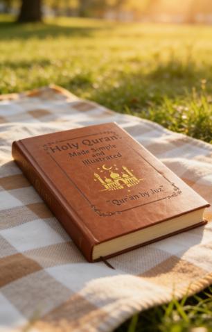 Quran Made Simple Beginner Guide Notebook, Reading Materials & Illustrated Tafsir Journal, 1 Count Full Summary with Easy Explanations, Portable Islamic Religious Notebook, Ideal Gift for Ramadan or Eid