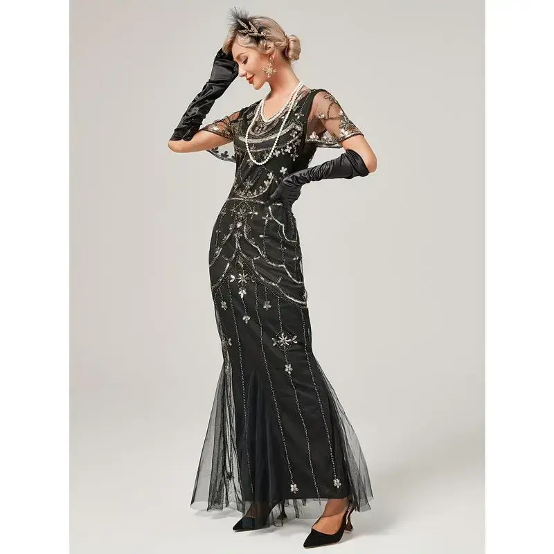 sachin and babi light blue dress Chic Retro Style 1920s Dresses for Women – ZAPAKA main image 0