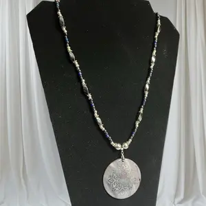 Women's Beaded Necklace with Medallion Pendant - Fashion Jewelry Accessories