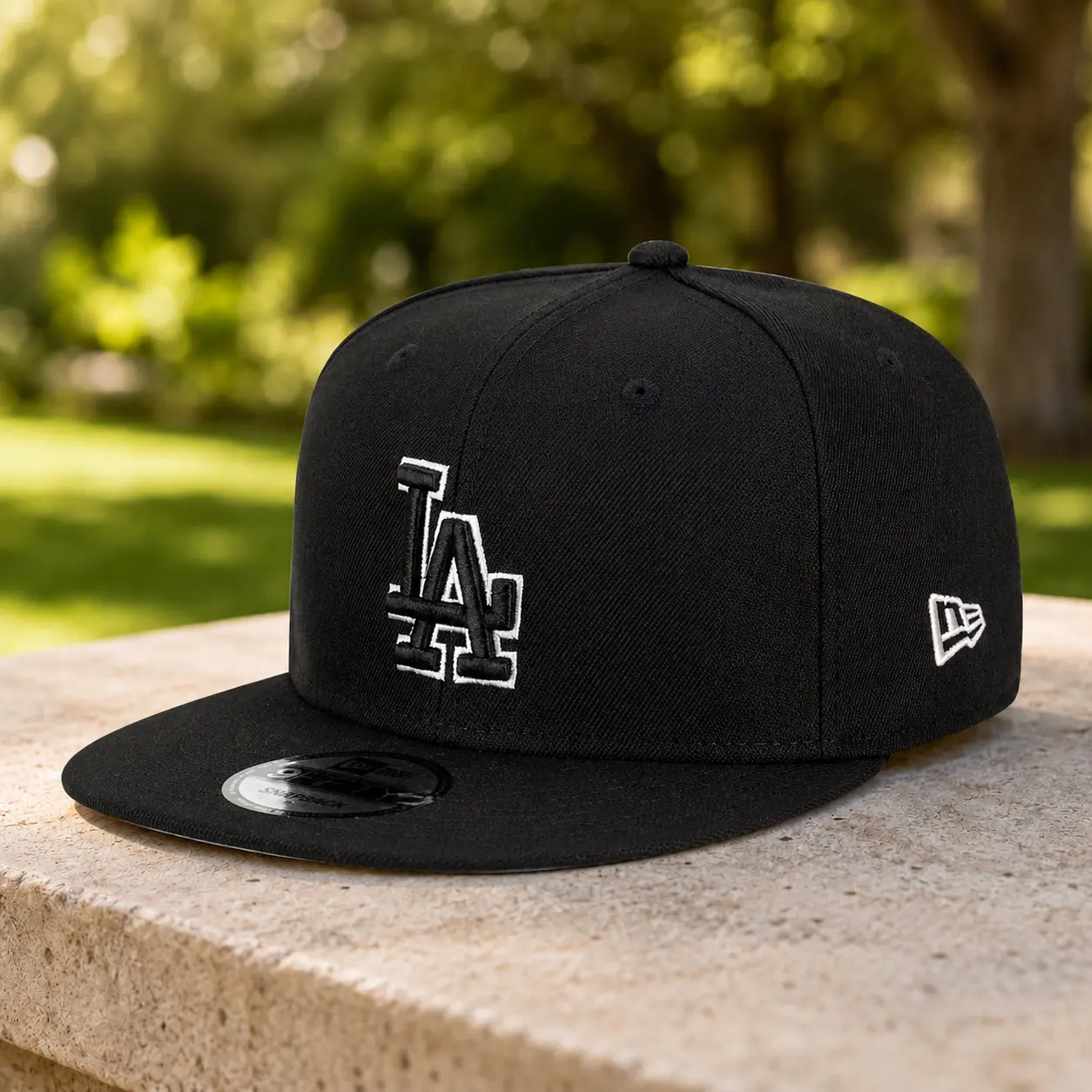 New era West Coast LA Monogram Flat Brim Snapback Collection | Premium Structured High Crown Hat | Black Multi Color Neon Embroidery Pack new1