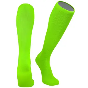 Allsport Knee High Socks - Moisture Wicking Athletic Tube Socks with Arch and Ankle Support (Neon Green)