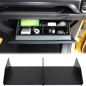 Car Glove Box Organizer Dividers Compatible with Ford Ranger 2023 2024 2025 2026, Center Console Glove Box Divider Insert Double Compartment Optimize Interior Storage Tray Partition Space Accessories