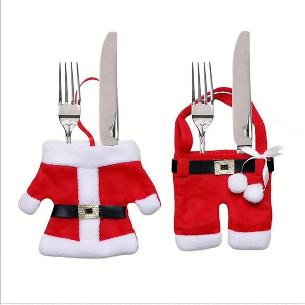 FestiveTable Christmas Knife and Fork Bag with Tableware Set