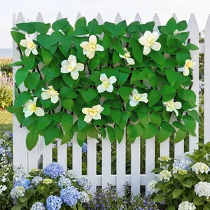 Expandable Garden Fence Screen, Artificial Hedge Privacy Panel, Extendable Mesh Panel for Backyard, Patio, Wall, Outdoor Decor, Flowers