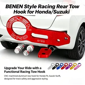 BENEN Style Racing Rear Tow Hook - CNC Aluminum Trailer Hook for Honda Fit, Suzuki Swift, JDM Track & Exterior Mods