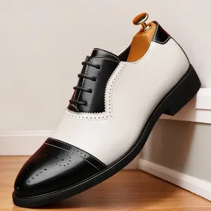 Men's large-size classic Brock Oxford shoes, lace-up low-top design, comfortable inner lining, wear-resistant rubber sole, unisex fashion business casual shoes 85920B