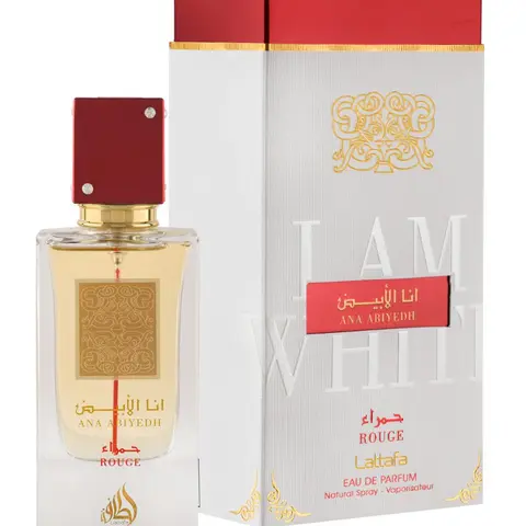 Lattafa ANA ABIYEDA ROUGE Unisex Fragrance - Caramel Scent, Ambergris & Aromatic Notes, Fruit-Infused Amber Perfume, 2.04oz(60ML) Single Item, Ambergris Unisex Fragrance