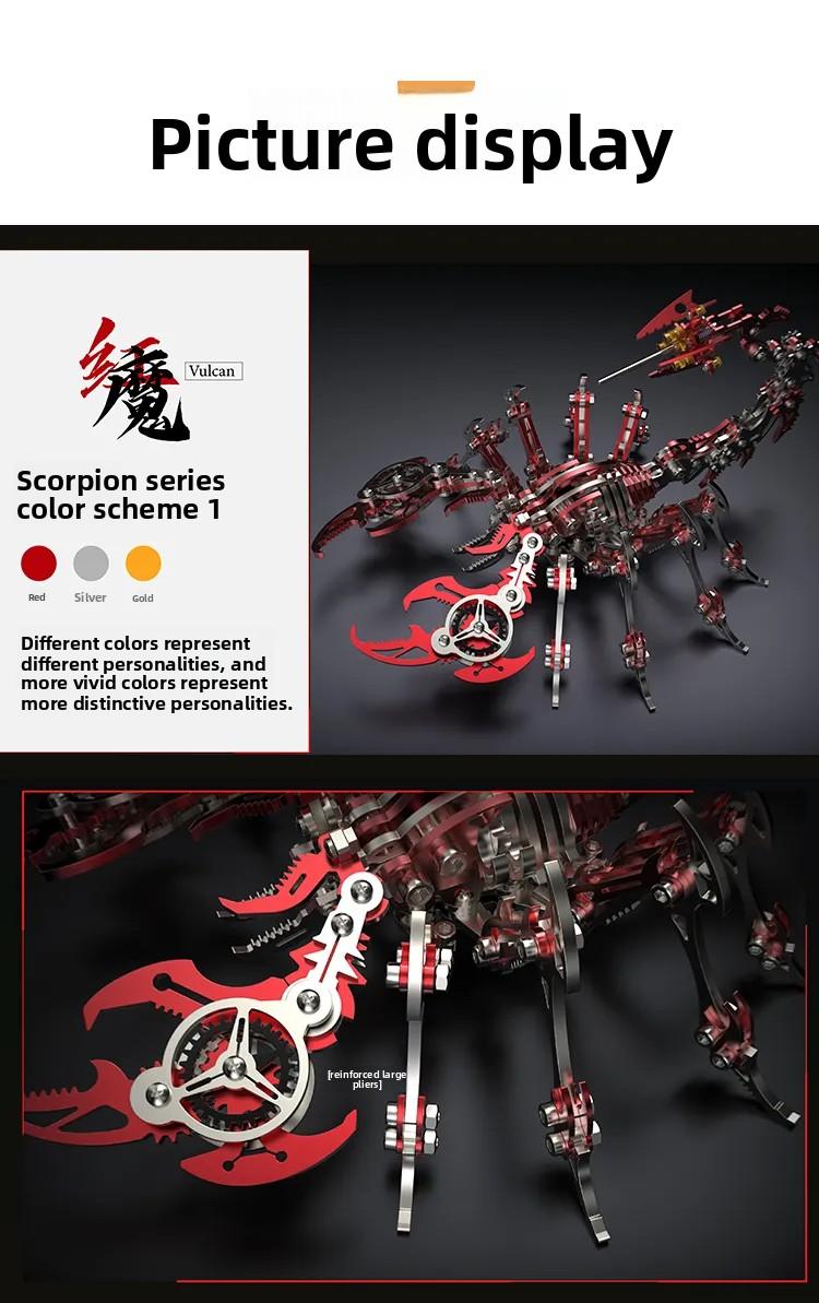 Mechanical Scorpion Metal Assembly Model — Birthday & Holiday Gift for Boys, DIY Craft Toy & Trendy Display Piece · "Purple Scorpion" Assembly Kit — Metal Scorpion Model, Mechanical Assembly, High-Difficulty Handcrafted Puzzle